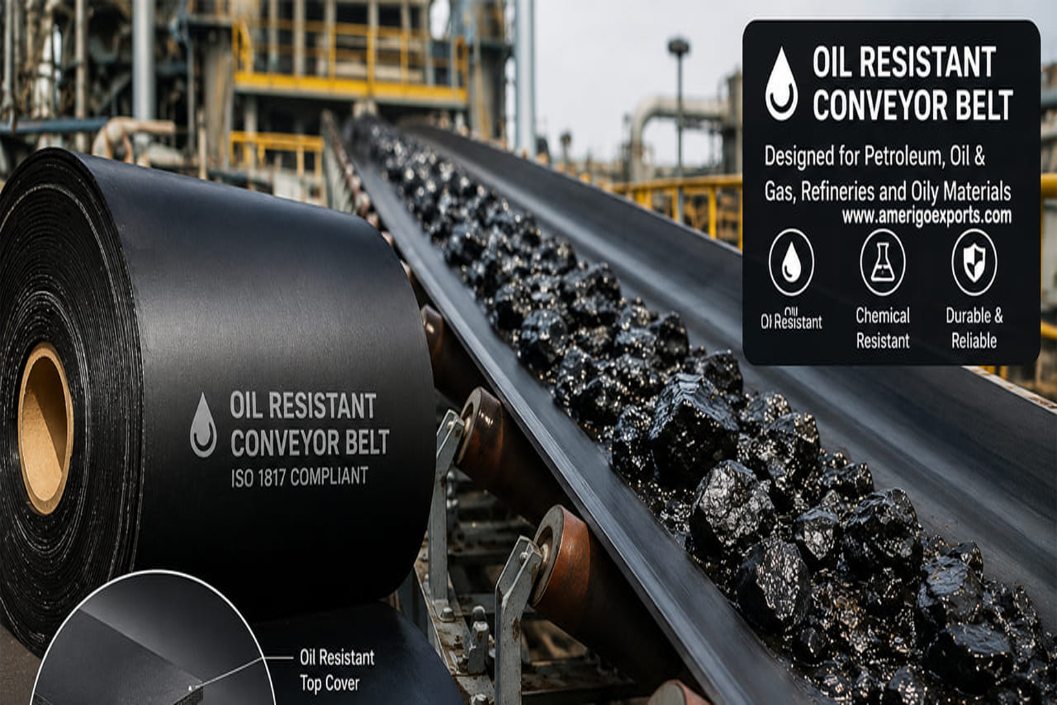 Industrial rubber conveyor belt